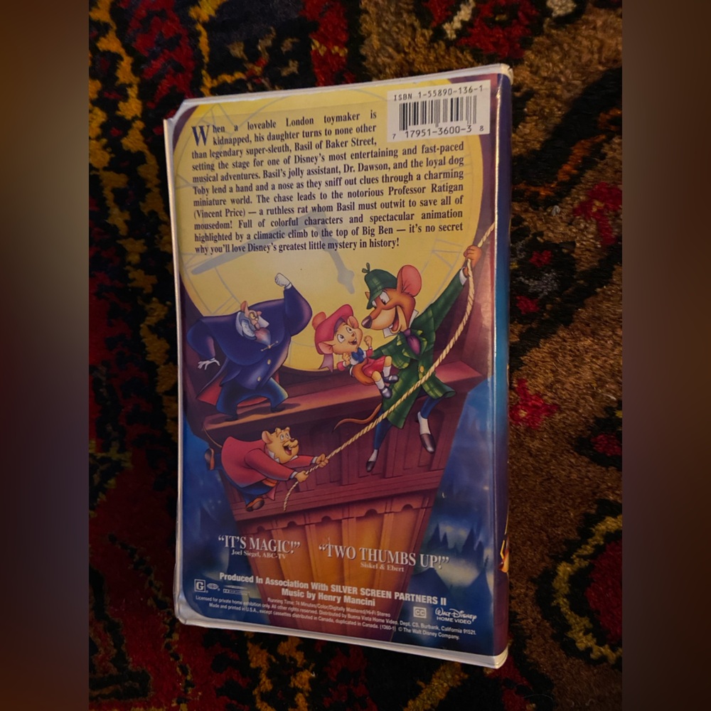 3 for $25 / ♦️Great Mouse Detective VHS - Picture 4 of 5
